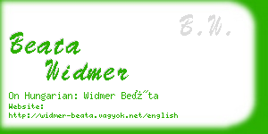 beata widmer business card